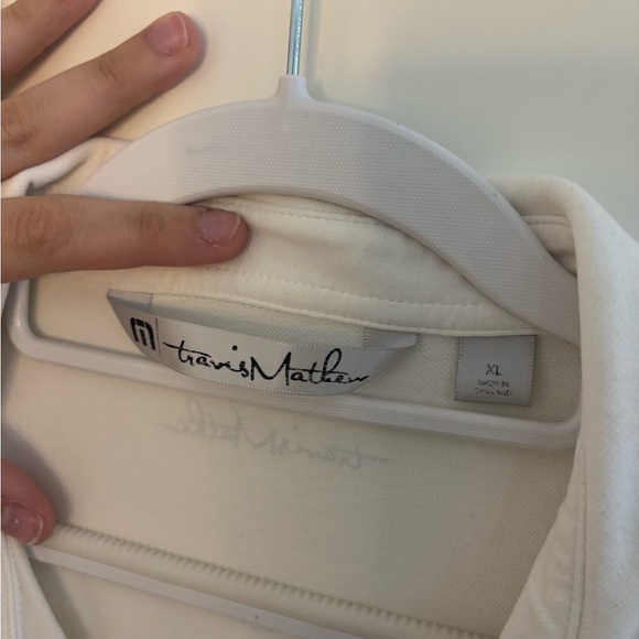 Travis Mathew White and Gray Polo Golf Shirt - Picture 3 of 4